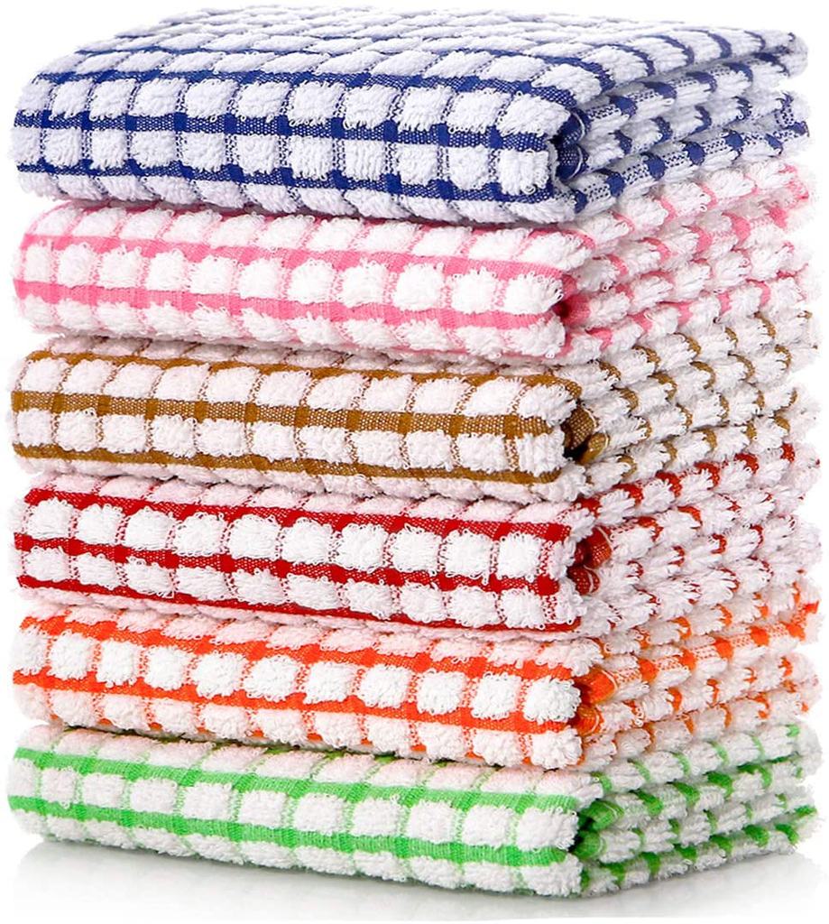 HYER KITCHEN Microfiber Kitchen Towels, Stripe Designed, Super Soft and  Absorbent Dish Towels, Pack of 8, 18 x 26 Inch, Green and White