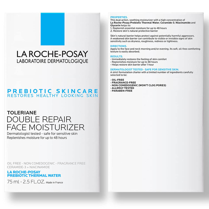 La Roche-Posay Toleriane Double Repair Face Moisturizer, Oil-Free Face Cream with Niacinamide