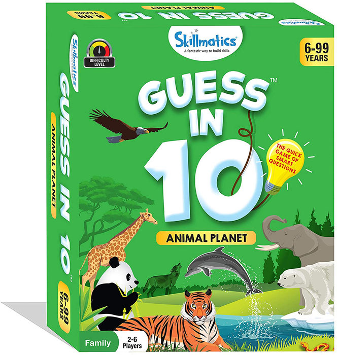 Skillmatics Card Game : Guess in 10 Animal Planet | Gifts, Stocking Stuffer for 6 Year Olds and Up | Super Fun for Travel & Family Game Night